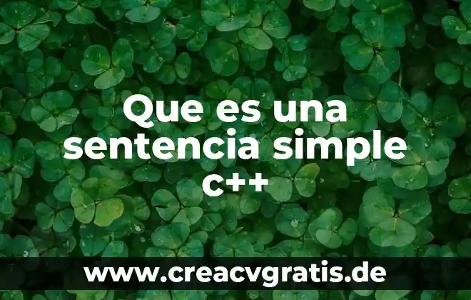 Qué es una c cueta o cruz caterpi 3 Que es una sentencia simple c++