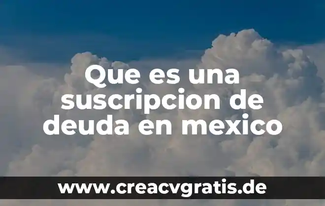 Deuda interna que es 3 Que es una suscripcion de deuda en mexico