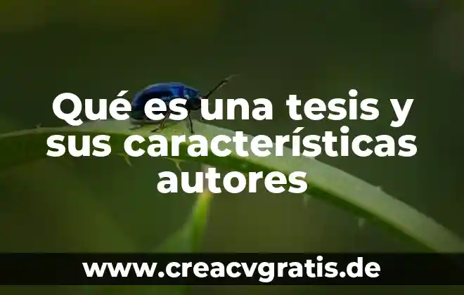 Que es el rfc segun autores 8 Qué es una tesis y sus características autores