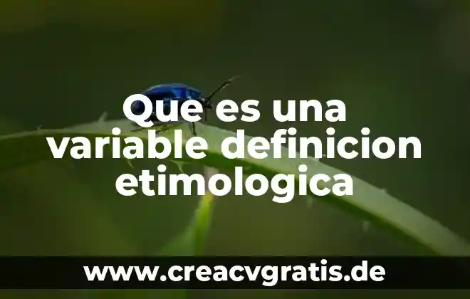 Que es la variable dependiente en una tesis 8 Que es una variable definicion etimologica
