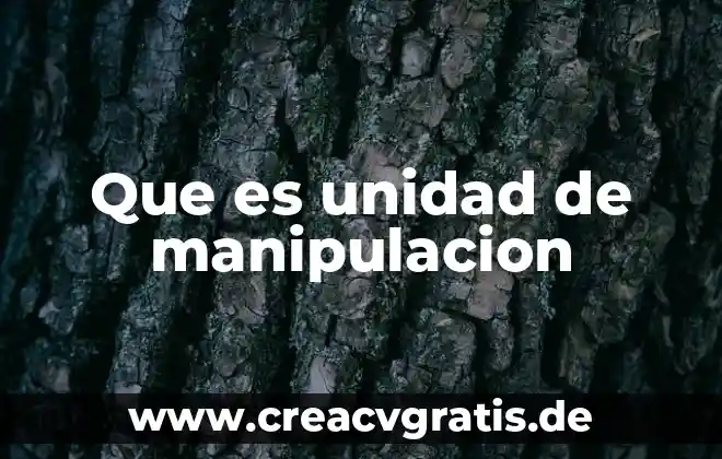 Salario por unidad de tiempo que es 3 Que es unidad de manipulacion
