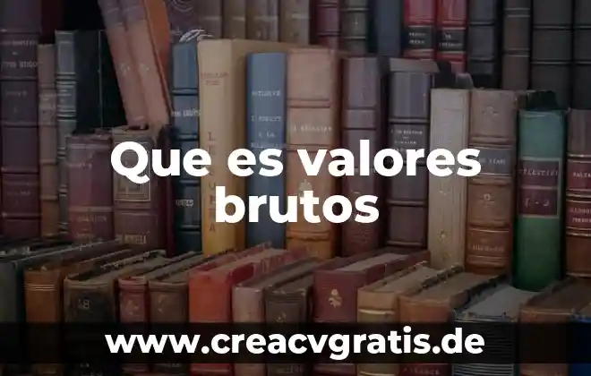 Que es emision de valores 7 Que es valores brutos