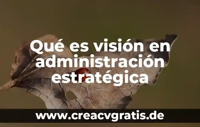 Que es diagrama de flujo planeacion estrategica 5 Qué es visión en administración estratégica