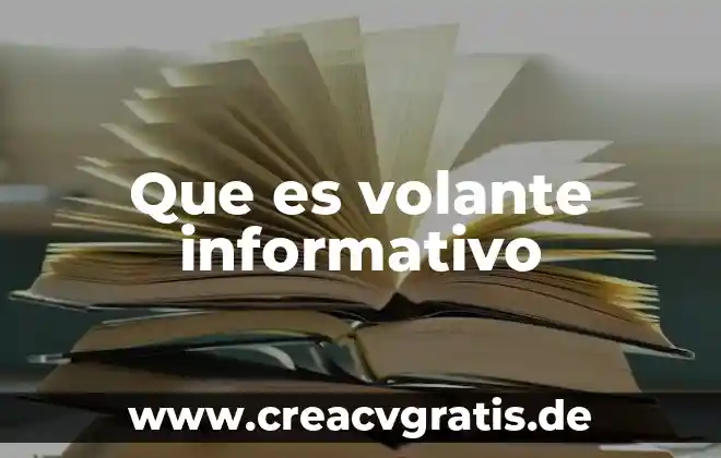 Que es un archivo informativo 7 Que es volante informativo