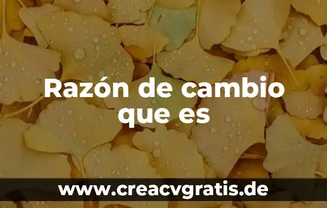 Que es el cambio infraestructural 6 Razón de cambio que es