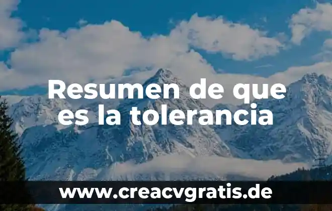 Que es la contaminacion del agua con fuentes de resumen 5 Resumen de que es la tolerancia