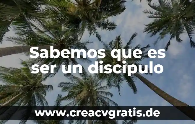 Que es ser hijos 7 Sabemos que es ser un discipulo