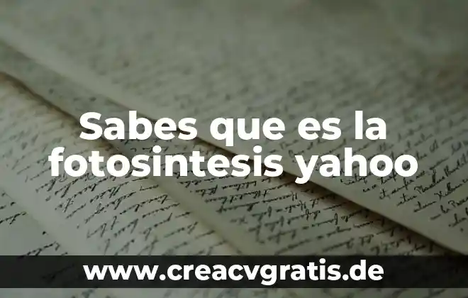 Que es un exorcismo yahoo 3 Sabes que es la fotosintesis yahoo