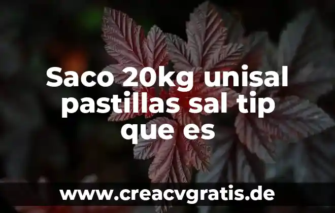 Cuando se mezcla agua y sal que es 7 Saco 20kg unisal pastillas sal tip que es