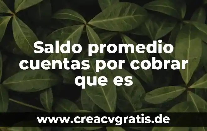 Que es saldo real en contabilidad 5 Saldo promedio cuentas por cobrar que es