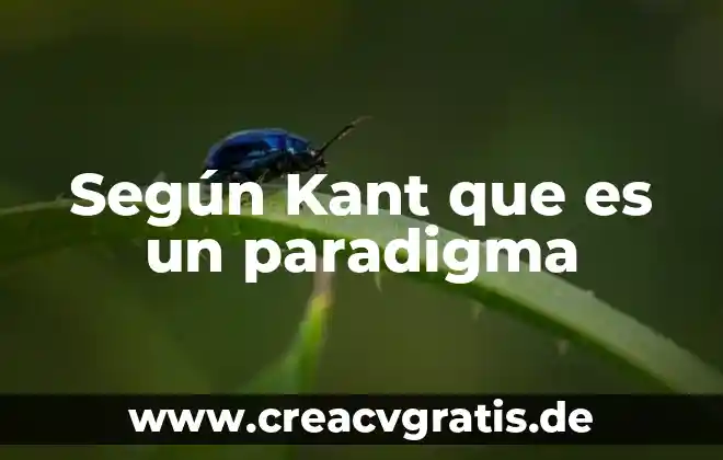 Que es un paradigma segun el origal hebreo 4 Según Kant que es un paradigma