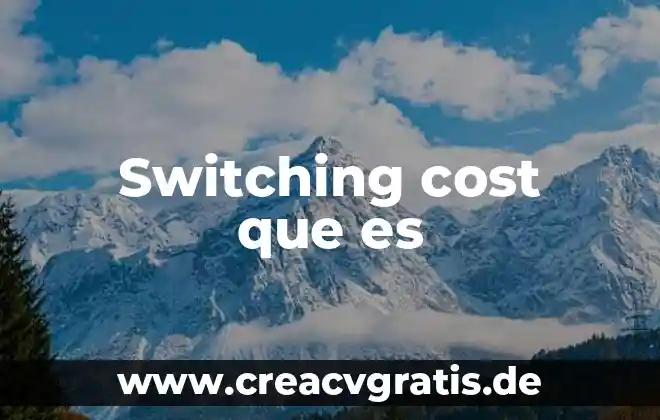 Que es burden cost 4 Switching cost que es