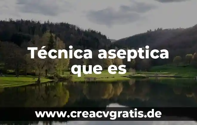 Qué es la técnica para analizar los textos 4 Técnica aseptica que es